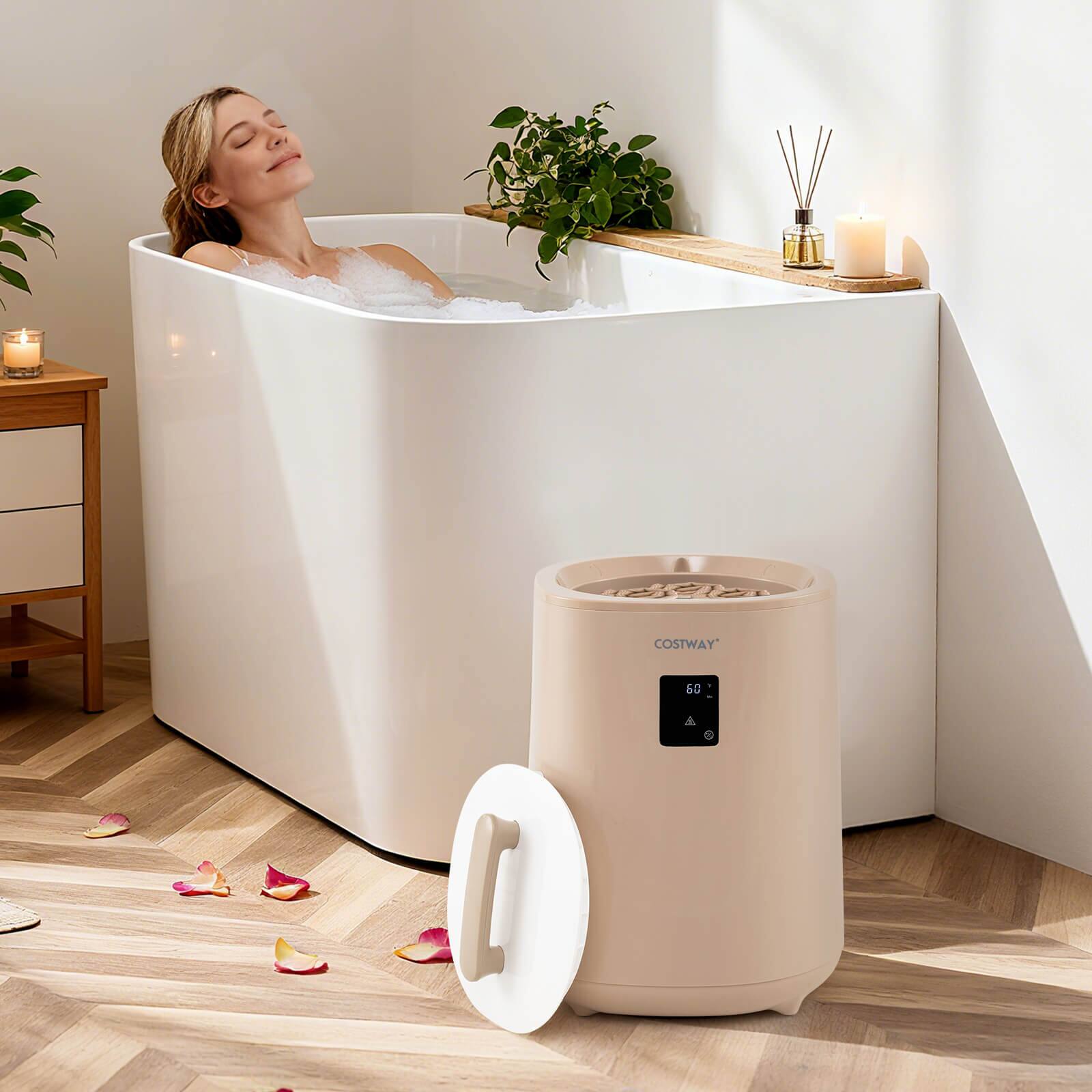 Alt View 1. Costway - Costway 18 L Towel Warmer for Bathroom Luxury Towel Heater with LED Display & Auto Shut off - Brown.