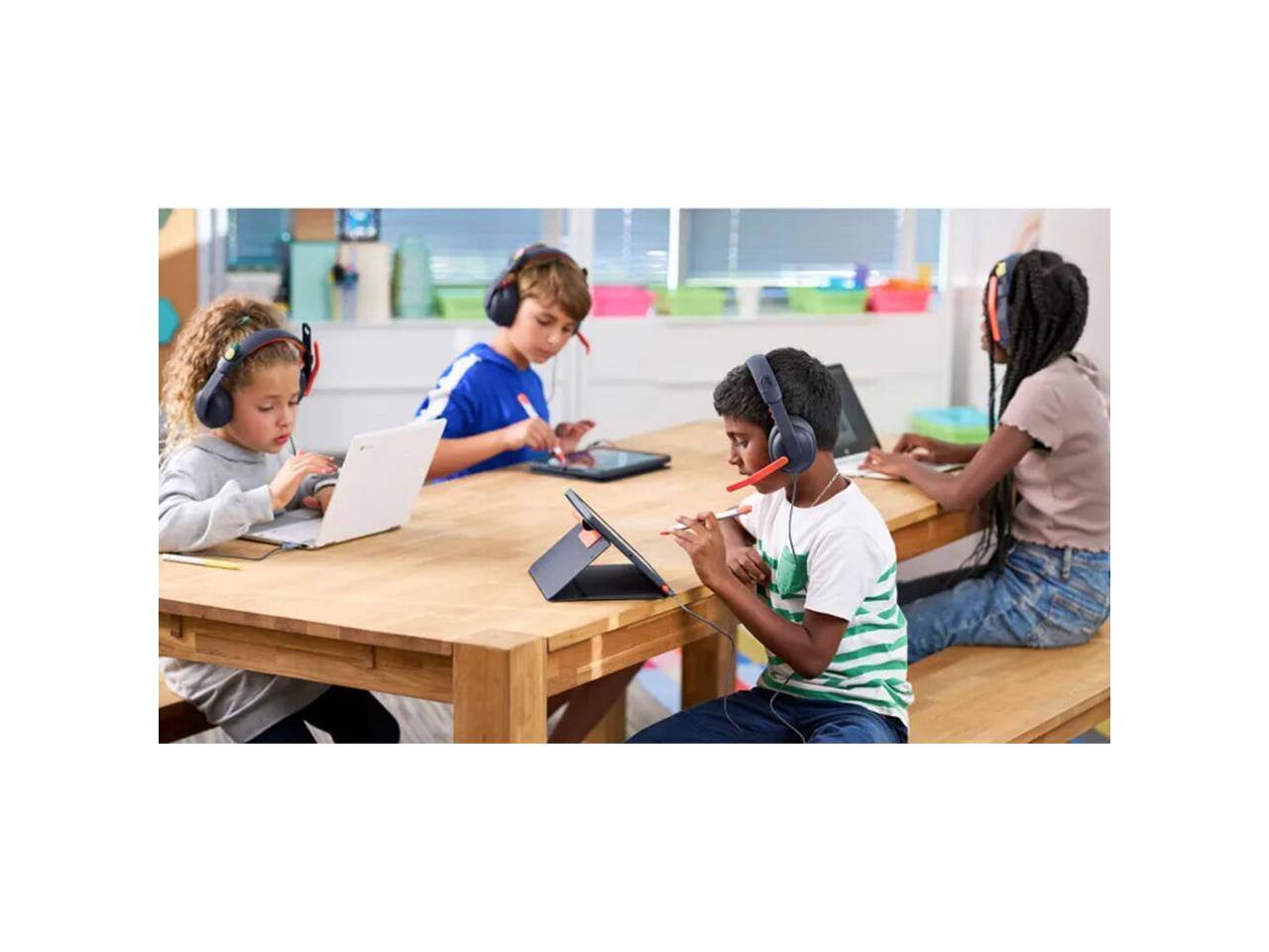 Alt View 10. Logitech - Logitech Zone Learn Wired Headsets for Learners, Stereo, USB C, 3.5mm, Over the Head, Omni-directional Microphone - Unknown.
