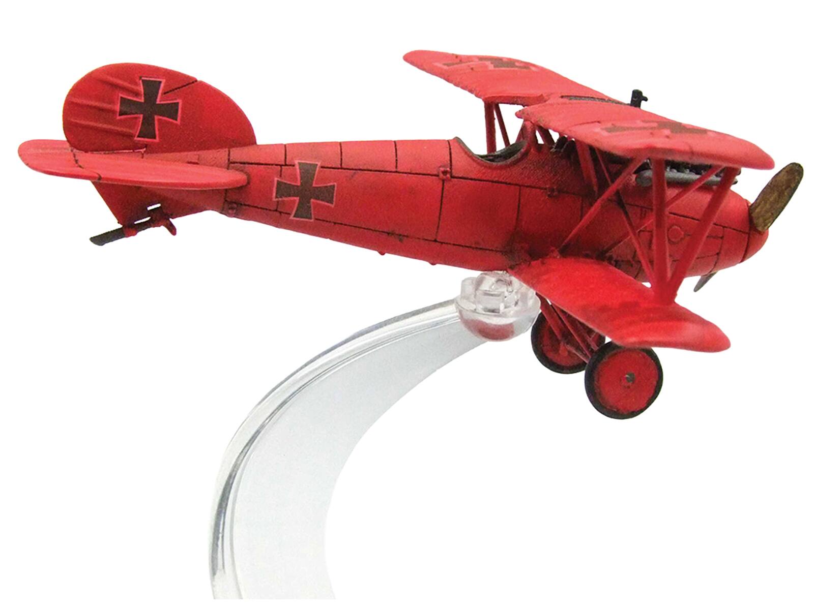 Angle. Wings Of The Great War - Albatros D.Va Aircraft "Manfred Von Richthofen Jagdstaffel 11" (1917) German Luftwaffe 1/72 - Red.