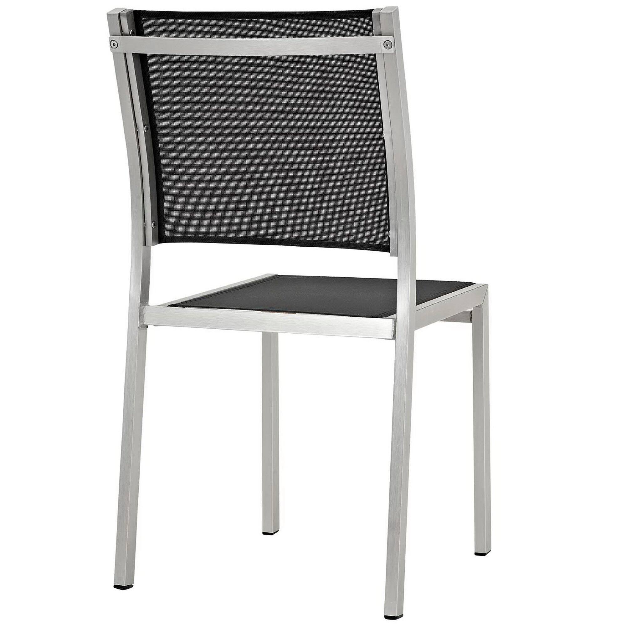 Back. Modway - Shore 9-Piece Outdoor Patio Aluminum Dining Set - Silver Black.