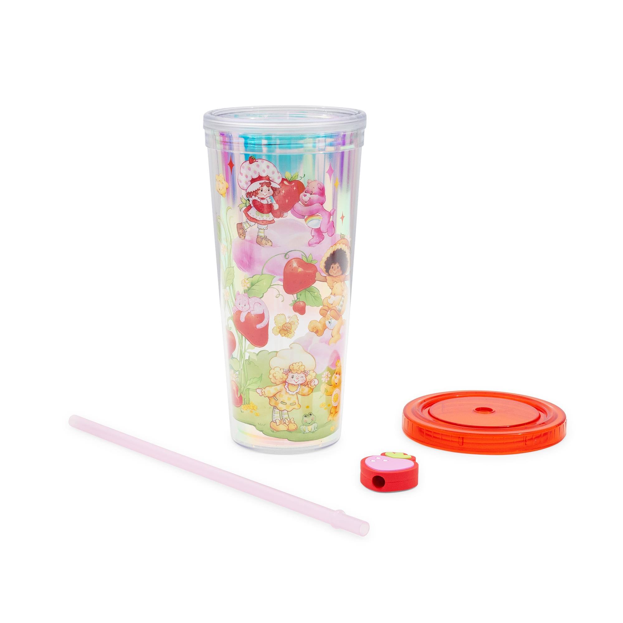 Alt View 10. Silver Buffalo - Care Bears x Strawberry Shortcake 24-Ounce Carnival Cup With Straw Topper Charm - Red.