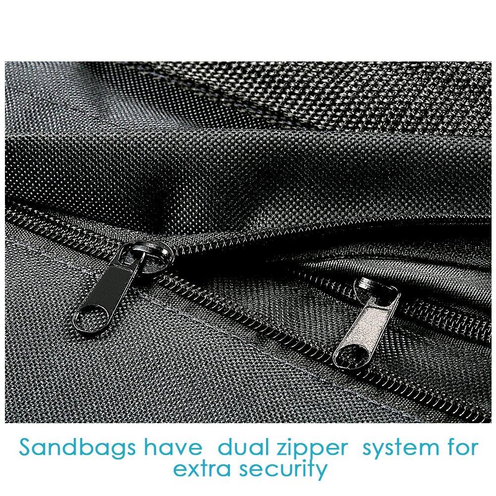 Sandbags have dual zipper system for extra security