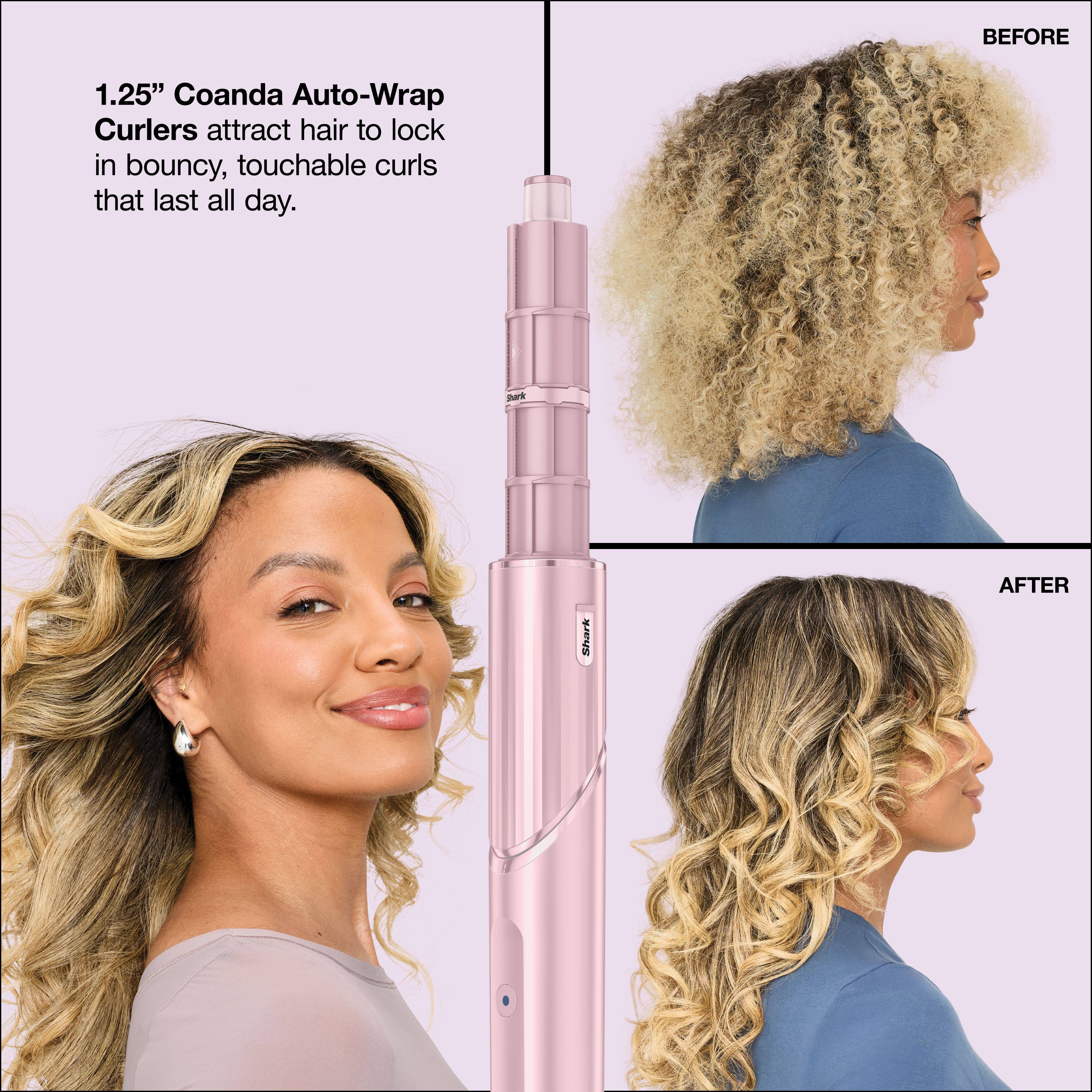 1.25" Coanda Auto-Wrap Curlers attract hair to lock in bouncy, touchable curls that last all day.