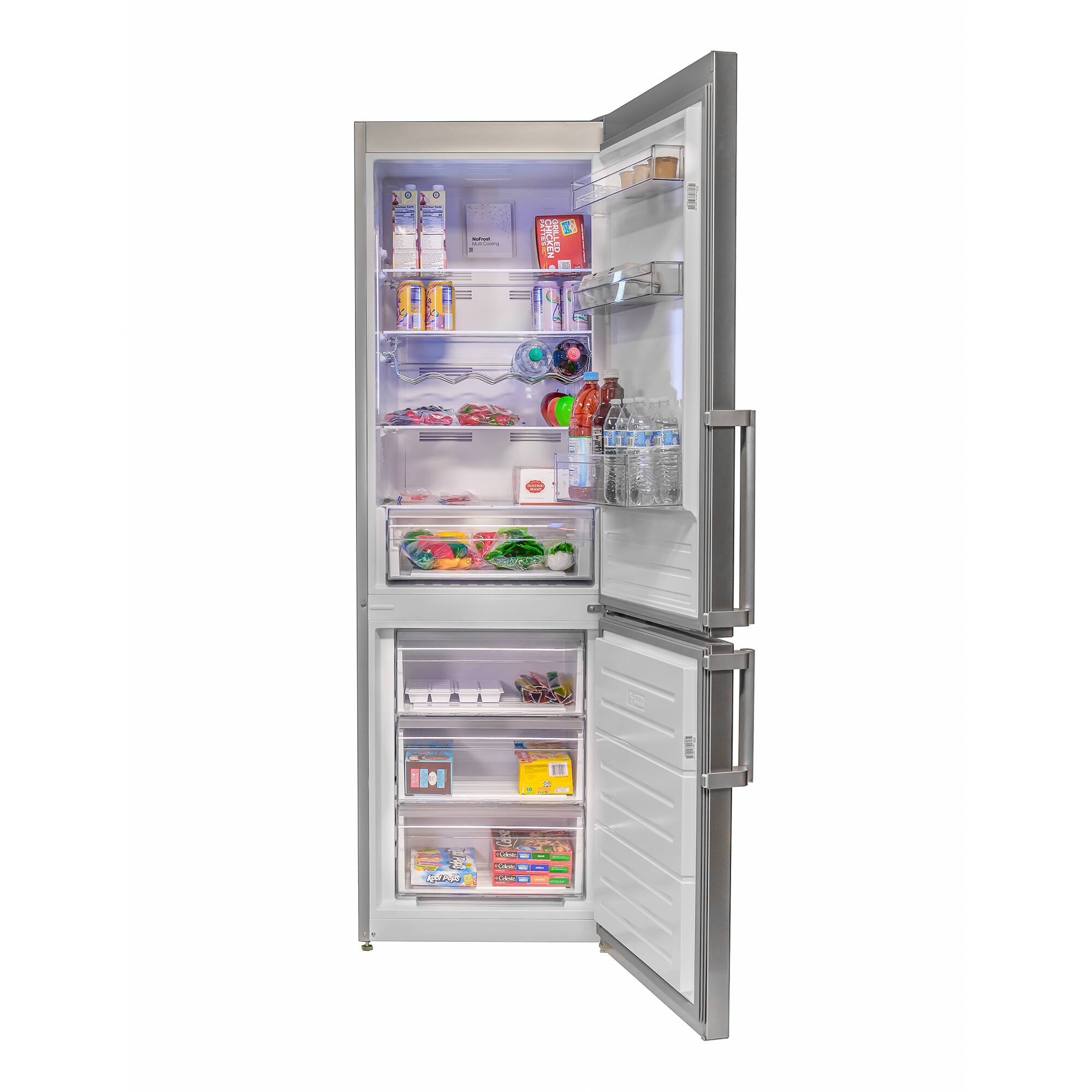 Left. Conserv - Conserv 12 Cu. Ft. Garage Ready Bottom-Freezer Refrigerator No Frost Wine Rack ENERGY STAR 110 V - Stainless.