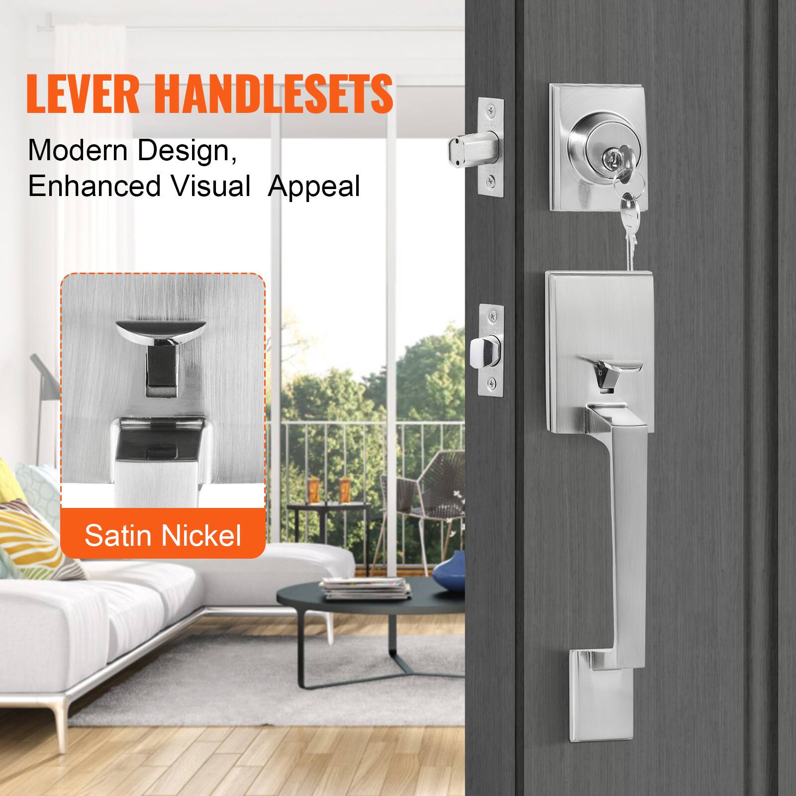 LEVER HANDLESETS  
Modern Design, Enhanced Visual Appeal  
Satin Nickel