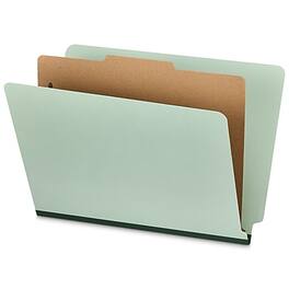 Staples - 60% Recycled Heavy Duty Classification Folder, 1-Dividers, 2" Expansion, Letter Size, 10/Box - Gray/Green