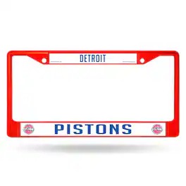 Rico Industries - Detroit Pistons NBA Licensed Red Painted Chrome Metal License Plate Frame - Multi