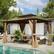 Angle. U-HOMY - U-HOMY Outdoor Hardtop Gazebo with Aluminum Frame, Double Roof Canopy, Curtains & Mosquito Netting - 10'x13'.