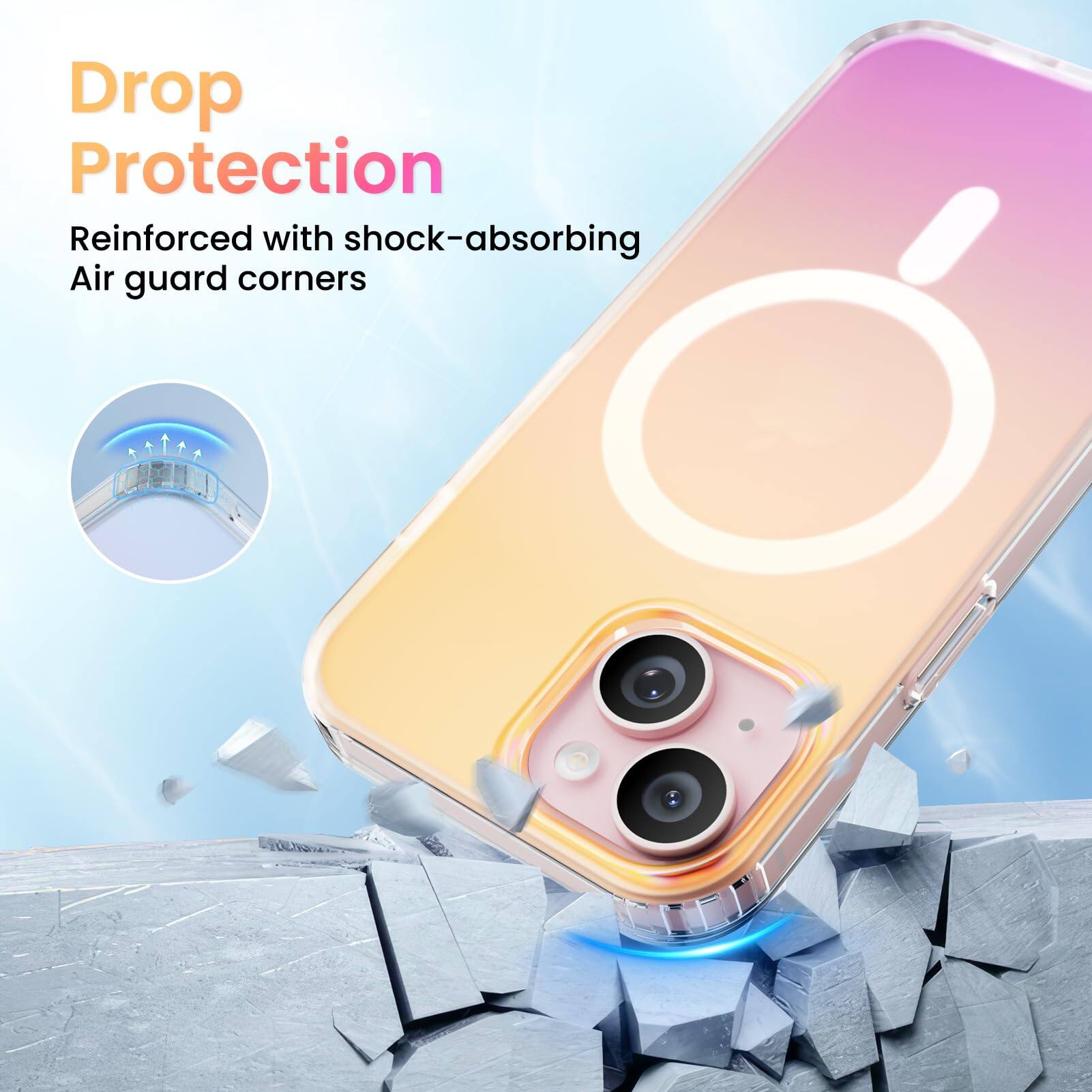Drop Protection
Reinforced with shock-absorbing Air guard corners