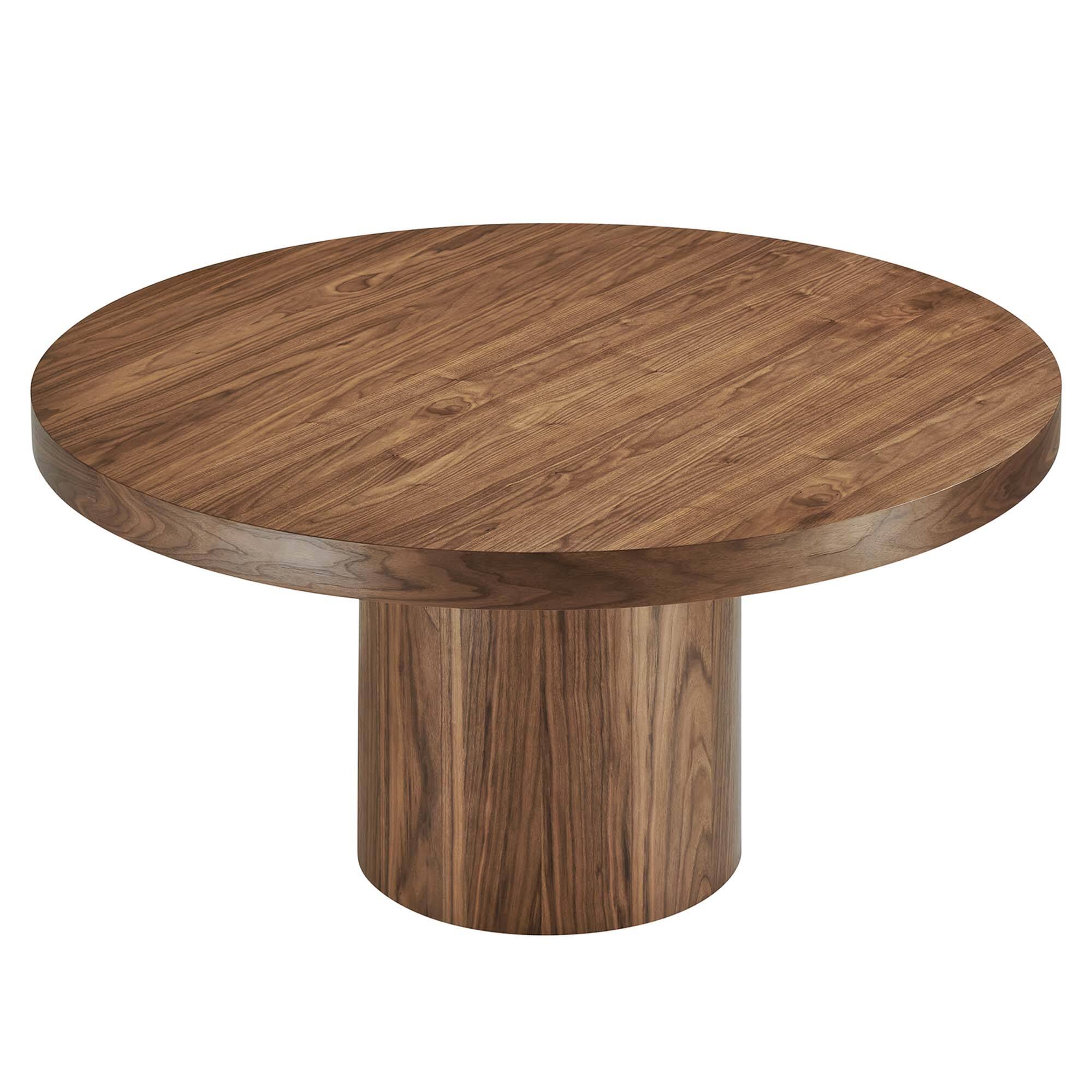 Left. Modway - Gratify 60" Round Dining Table by Modway - Walnut.