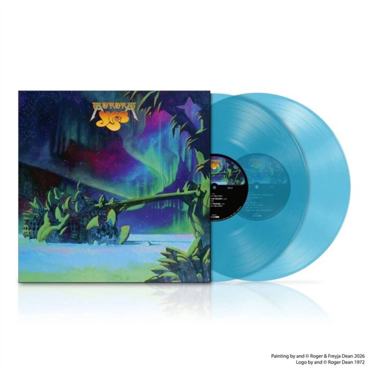 AURORA yes  
Painting by and © Roger & Freyja Dean 2026  
Logo by and © Roger Dean 1972