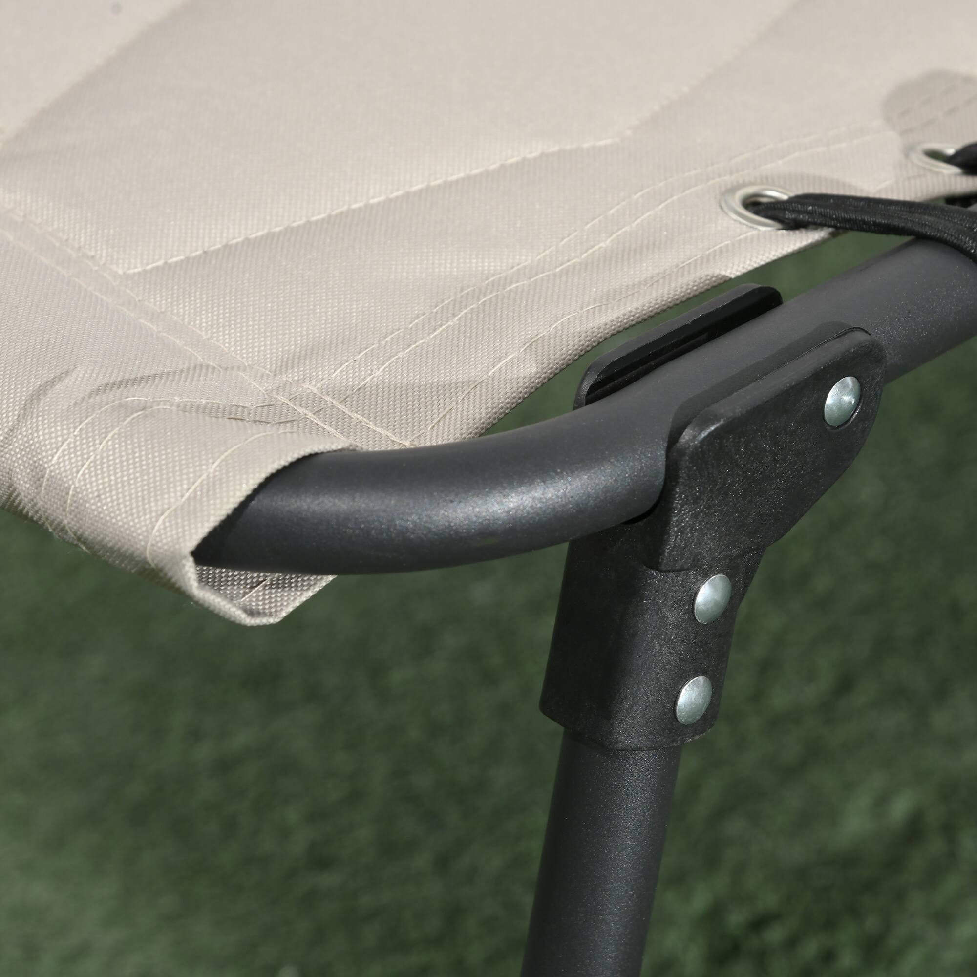 Alt View 8. Outsunny - Folding Chaise Lounge Set of 2 with 5-level Reclining Back, Outdoor Lounge Tanning Chair with Padded Seat - Khaki.