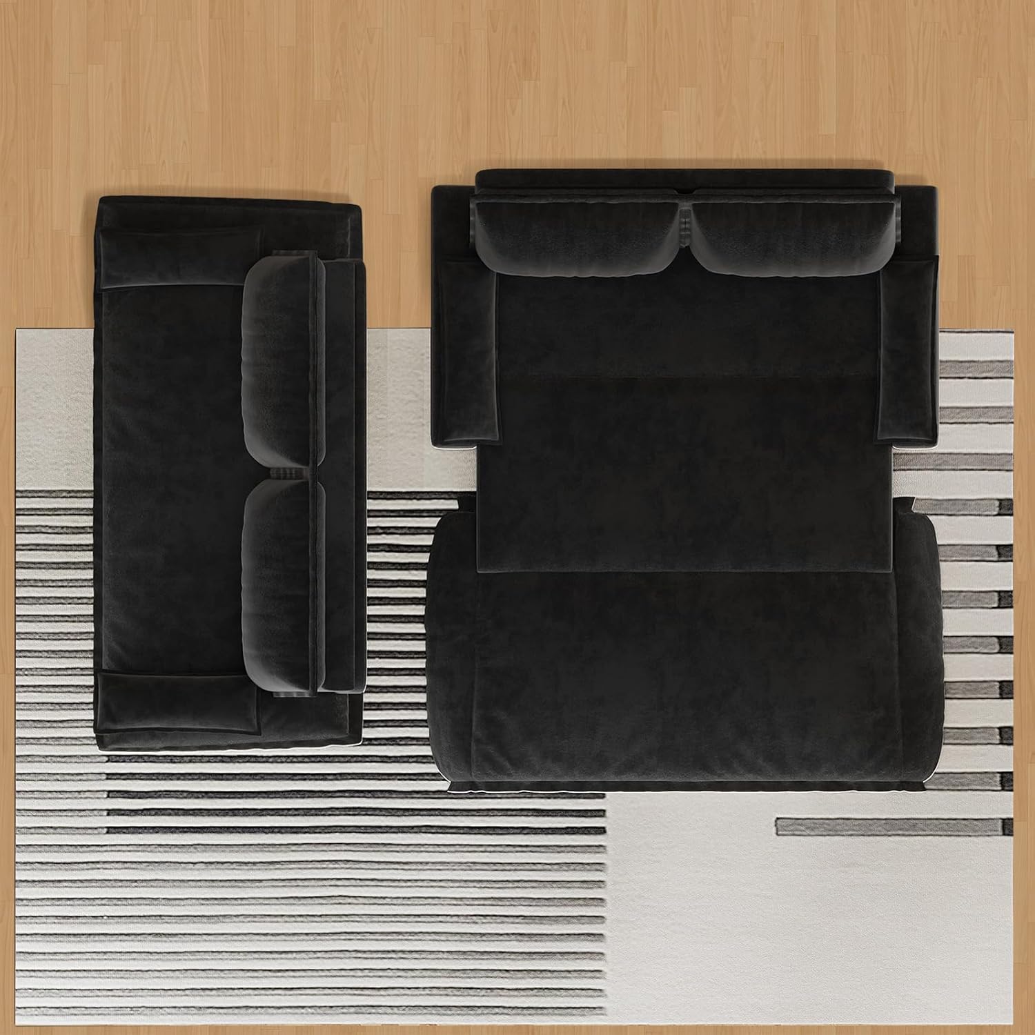 Alt View 5. Trinkets Crazed - 73.2" Queen Size Sofa Bed, 3 in 1 Convertible Pull Out Sleeper Sofa with Thicked Cushions and Side Storage - black.