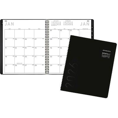 AT-A-GLANCE - 2026 Contemporary 9" x 11" Monthly Planner, Faux Leather Cover - Black