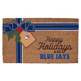 The Memory Company - Toronto Blue Jays 20" x 30" Holiday Gift Wrap Coir Door Mat - Multicolor