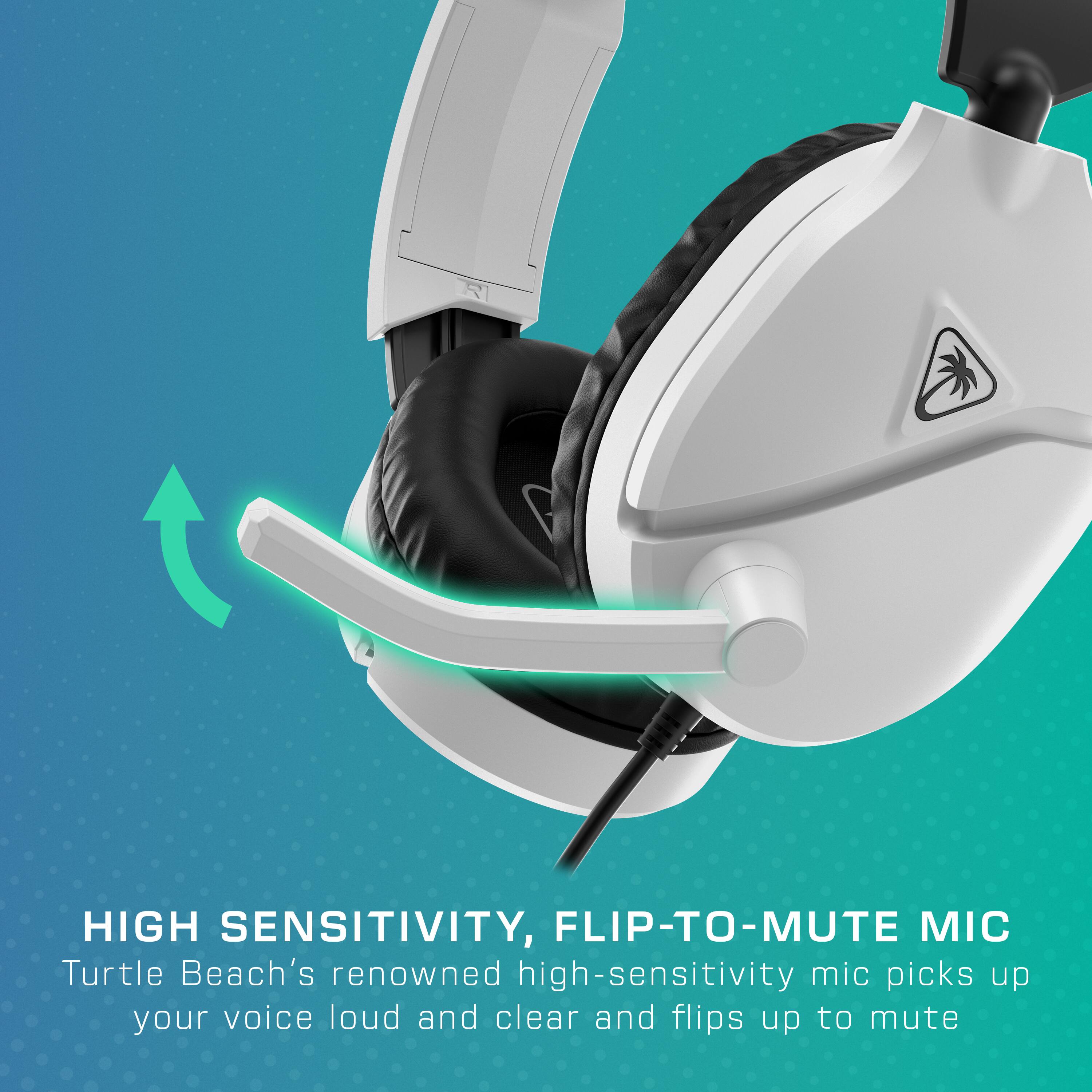 High Sensitivity, Flip-to-Mute Mic: Turtle Beach's renowned high-sensitivity mic picks up your voice loud and clear, and flips up to mute.