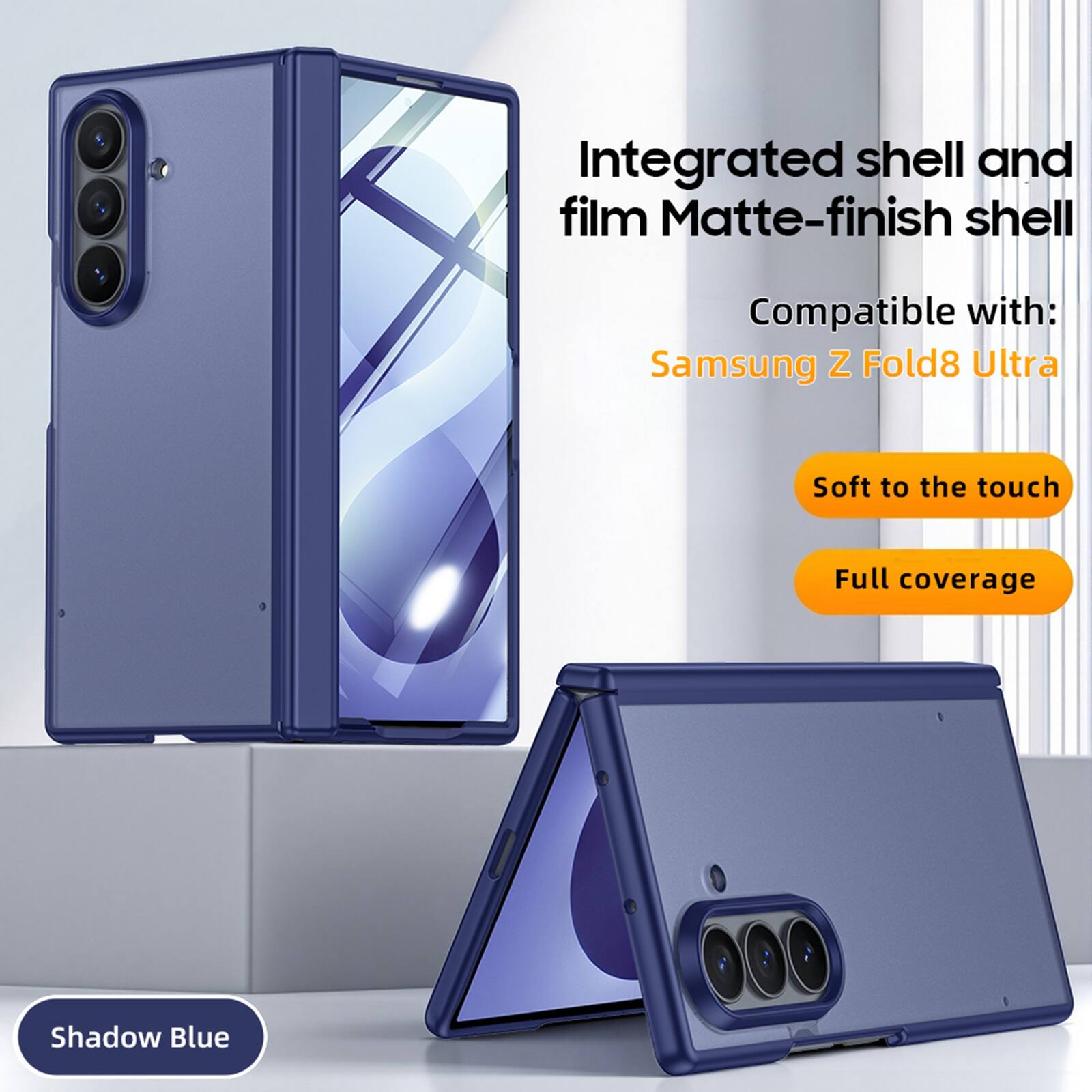 Dteck - Matte Shockproof Case for Samsung Galaxy Z Fold8 Ultra, Slim Hard PC Protective Cover with Screen Film and Hinge Defense - Blue(Clear Screen) price history on PriceWatchPro