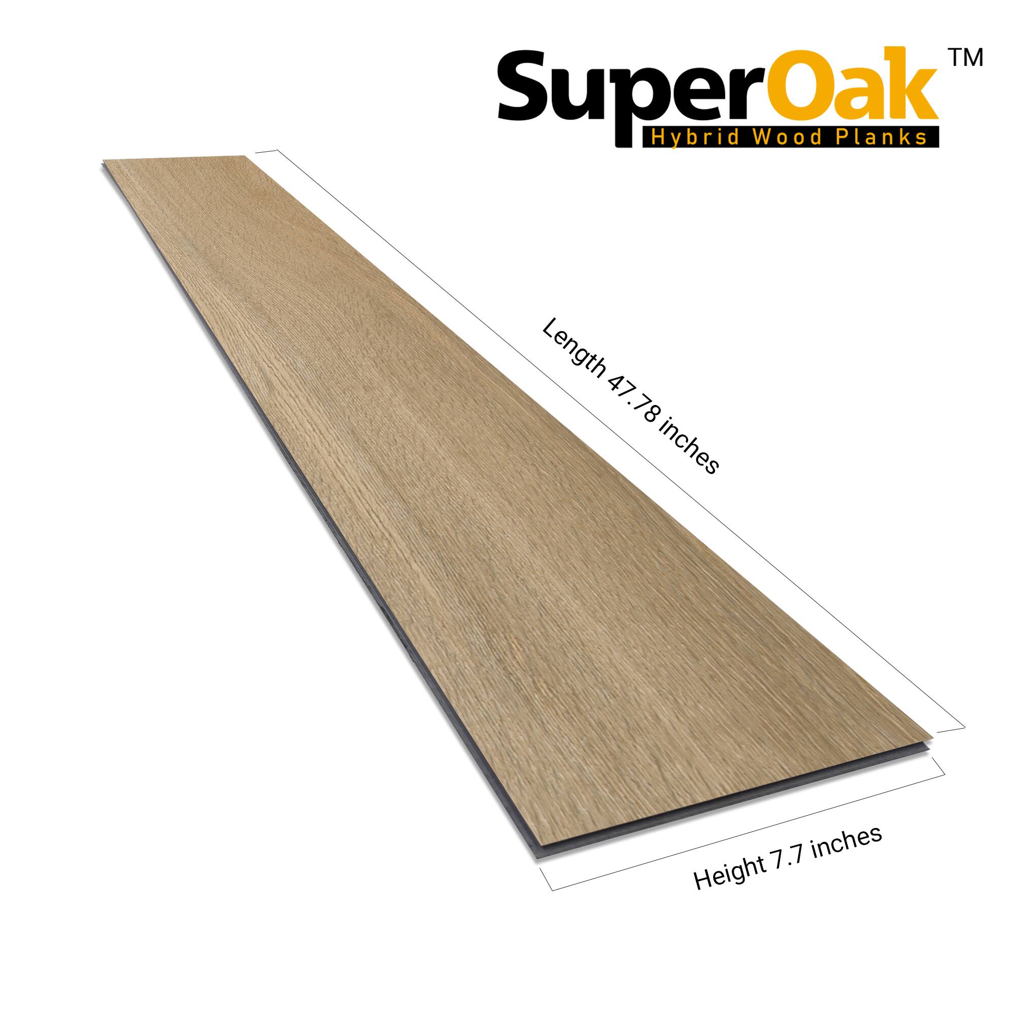TM SuperOak Oak Hybrid Wood Planks  
Length 47.78 inches  
Height 7.7 inches