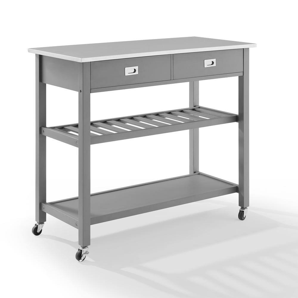 Alt View 3. Crosley Furniture - Chloe Stainless Steel Top Kitchen Island/Cart - Gray.