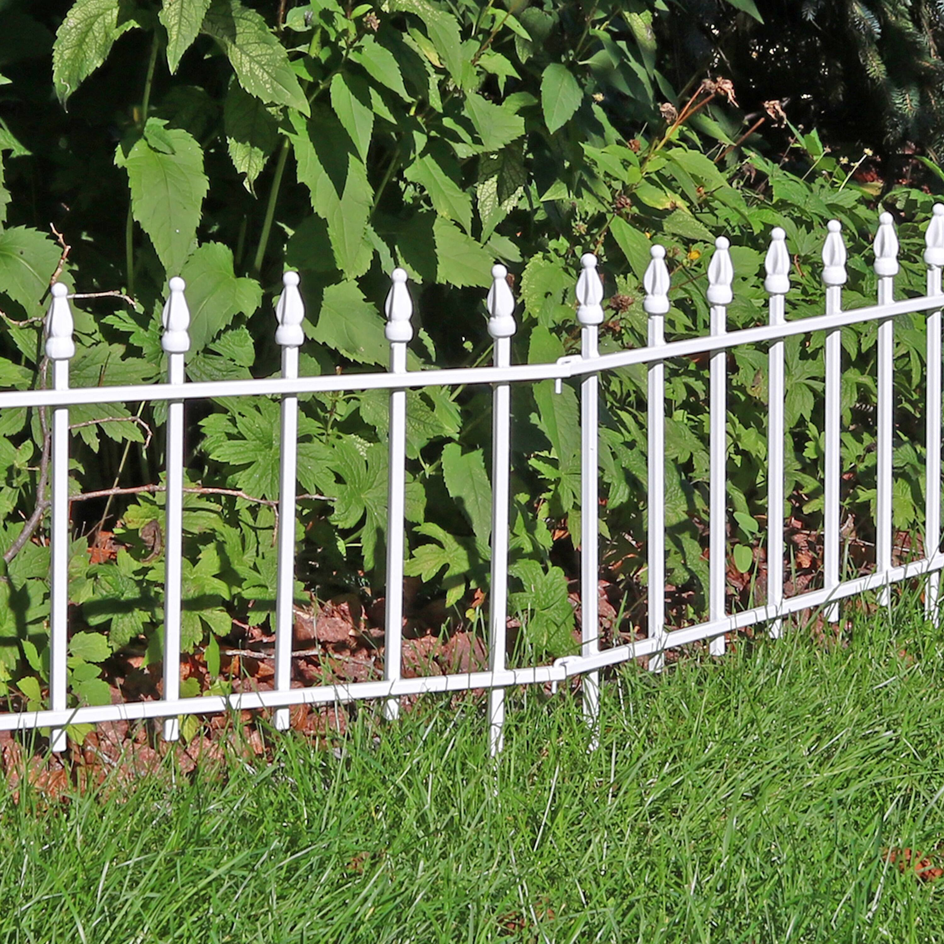 Alt View 10. Sunnydaze - 5-Piece Roman Walkway Iron Panels Border Fencing - 9 ft - White.