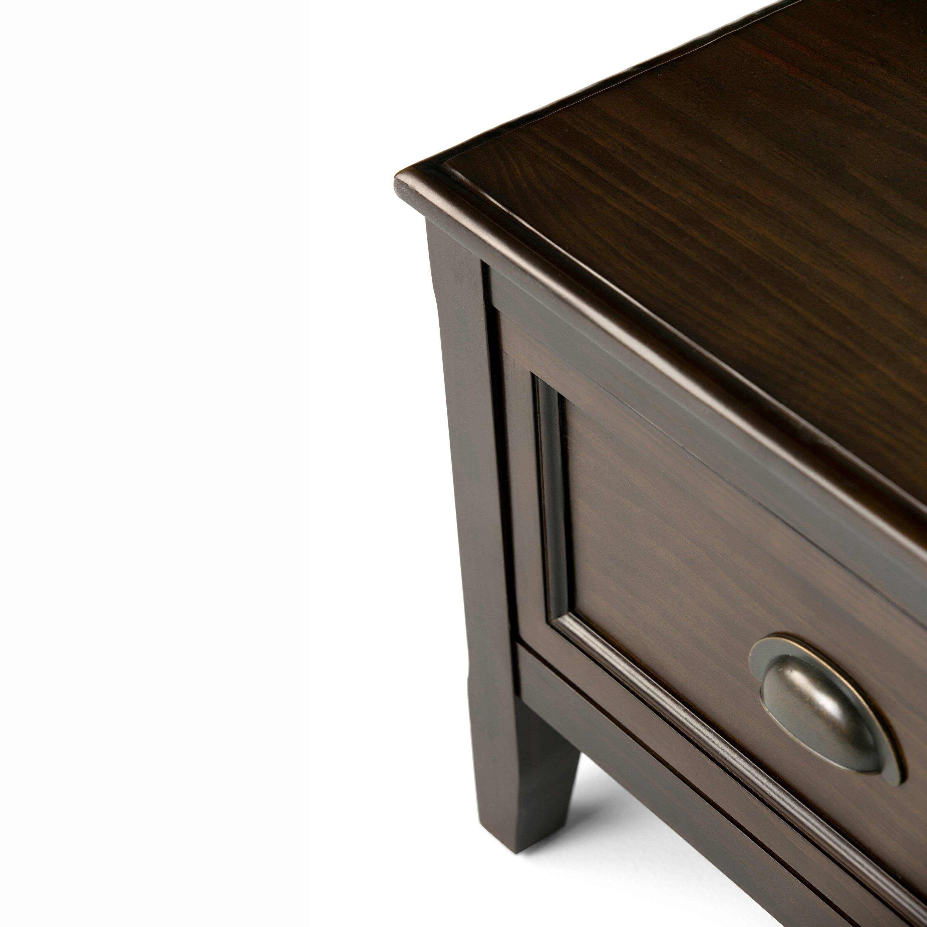 Alt View 15. Simpli Home - Burlington solid wood 42 inch Wide Transitional Entryway Storage Bench with Drawers - Mahogany Brown.