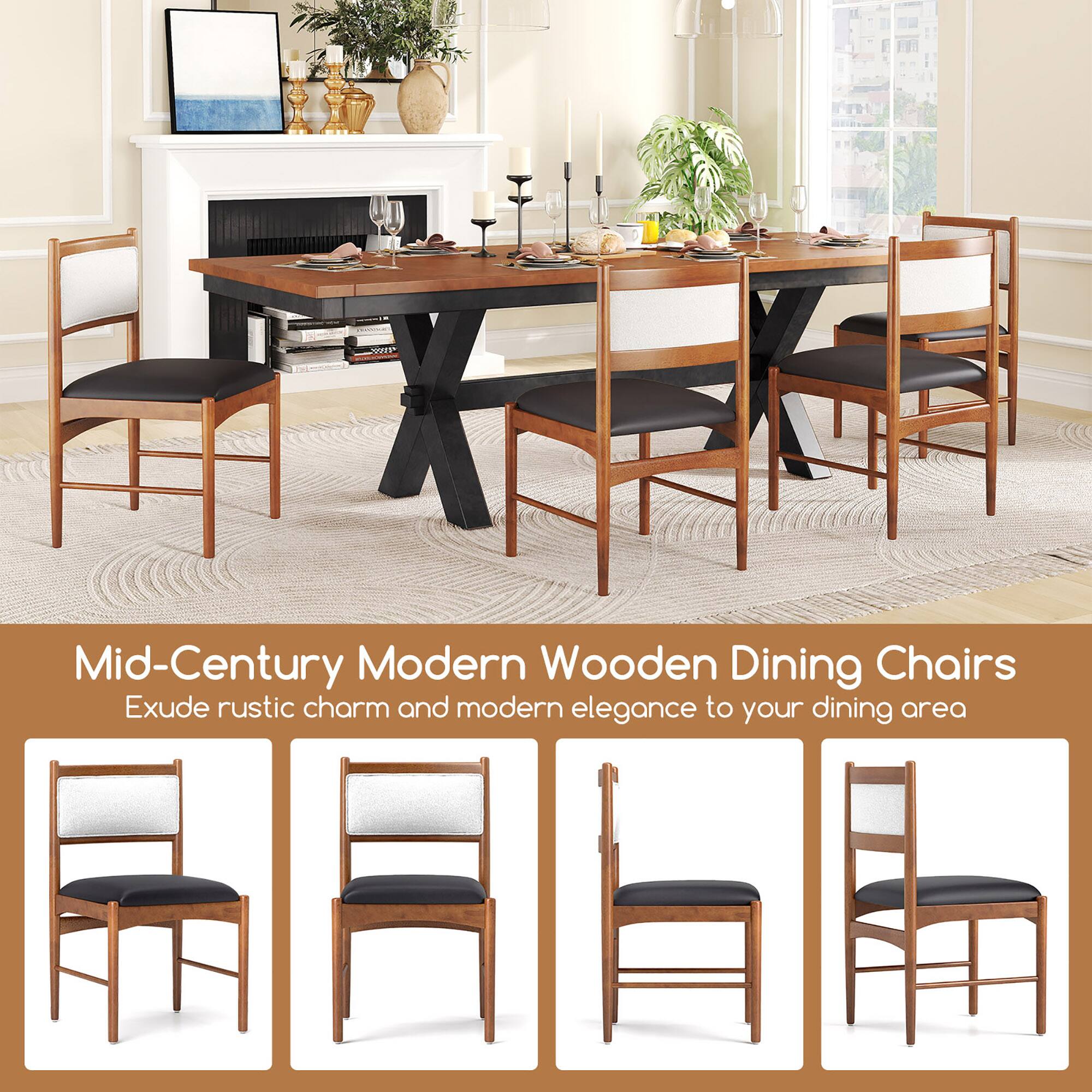 Mid-Century Modern Wooden Dining Chairs  
Exude rustic charm and modern elegance to your dining area