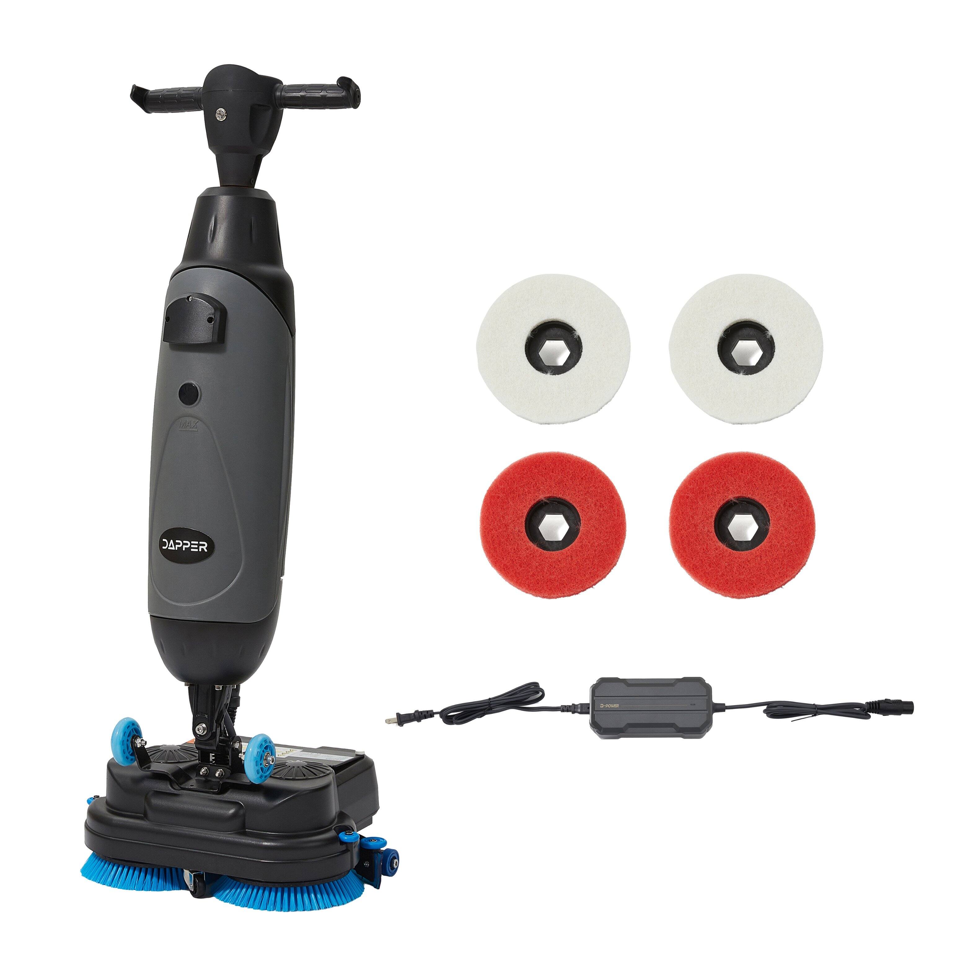Alt View 7. Dapper Supply - Battery Powered Walk Behind Floor Scrubber 17 Inch Cleaning Path 1.2 Gal Tank Up to 13000 Sq Ft/hr - Black.