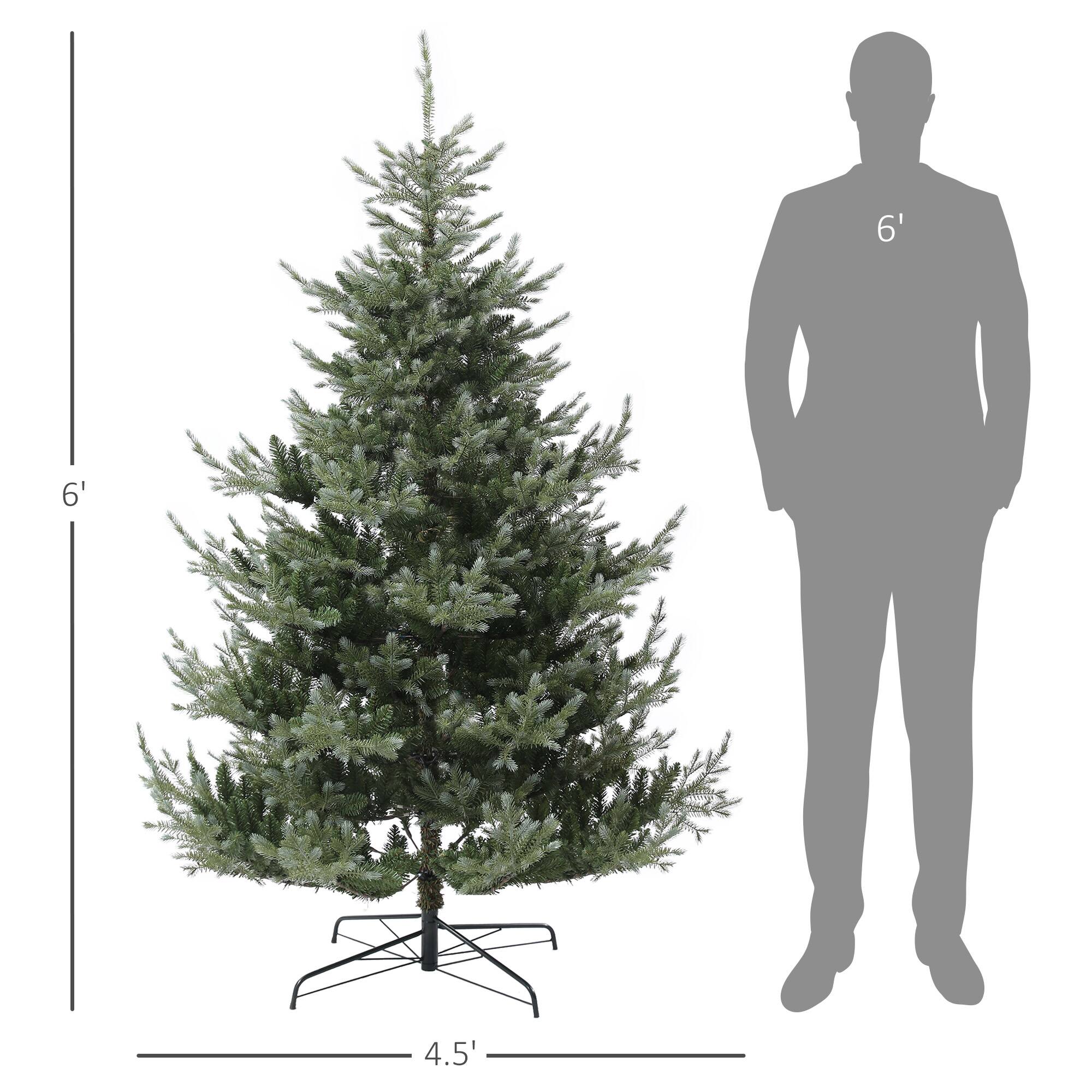 Alt View 2. Homcom - Artificial Christmas Tree, 795 Branches, Auto Open, Steel Base, Wide Shape, Easy-to-Shape Branches - green.