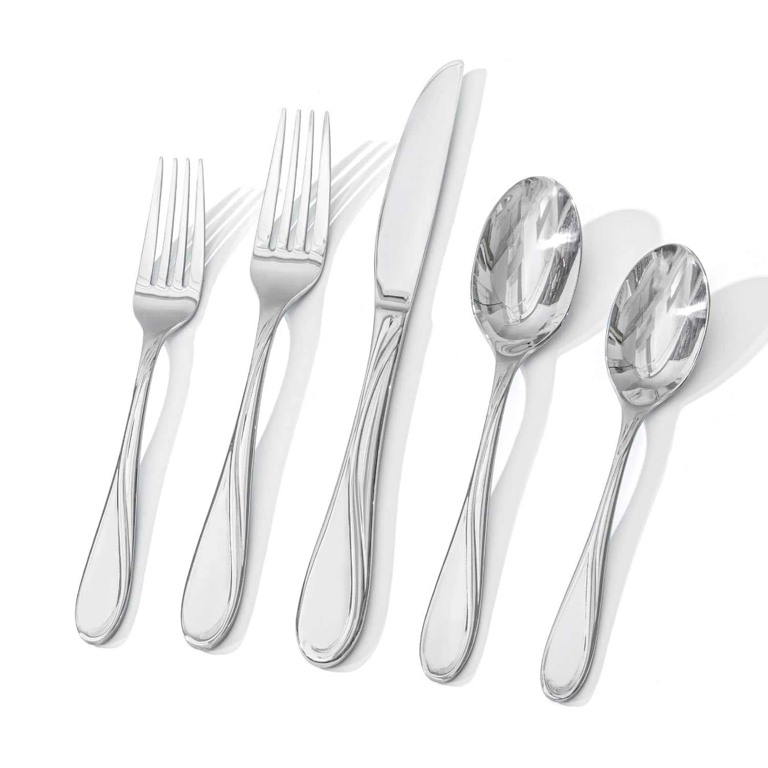 Dazzed Corner - 20-Piece Stainless Steel Flatware Set,Silverware Set Service for 4 - Silver