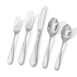 Dazzed Corner - 20-Piece Stainless Steel Flatware Set,Silverware Set Service for 4 - Silver
