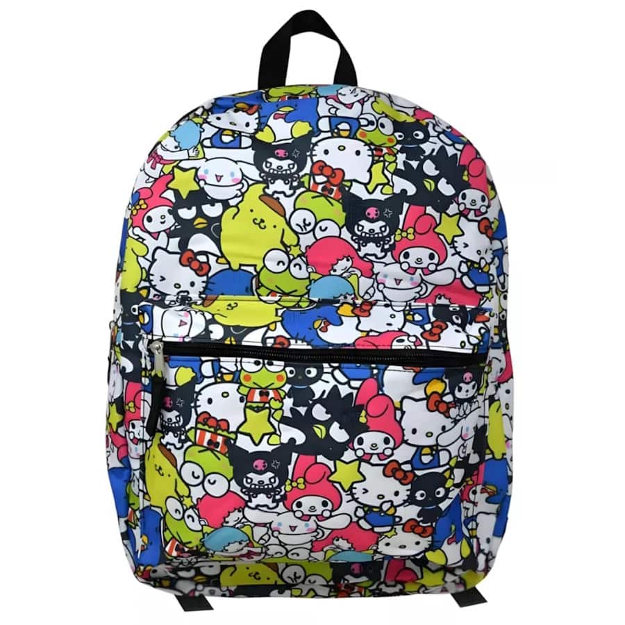 Sanrio Hello Kitty & Friends All Over 16" School Backpack with Front Pocket - Multicolored