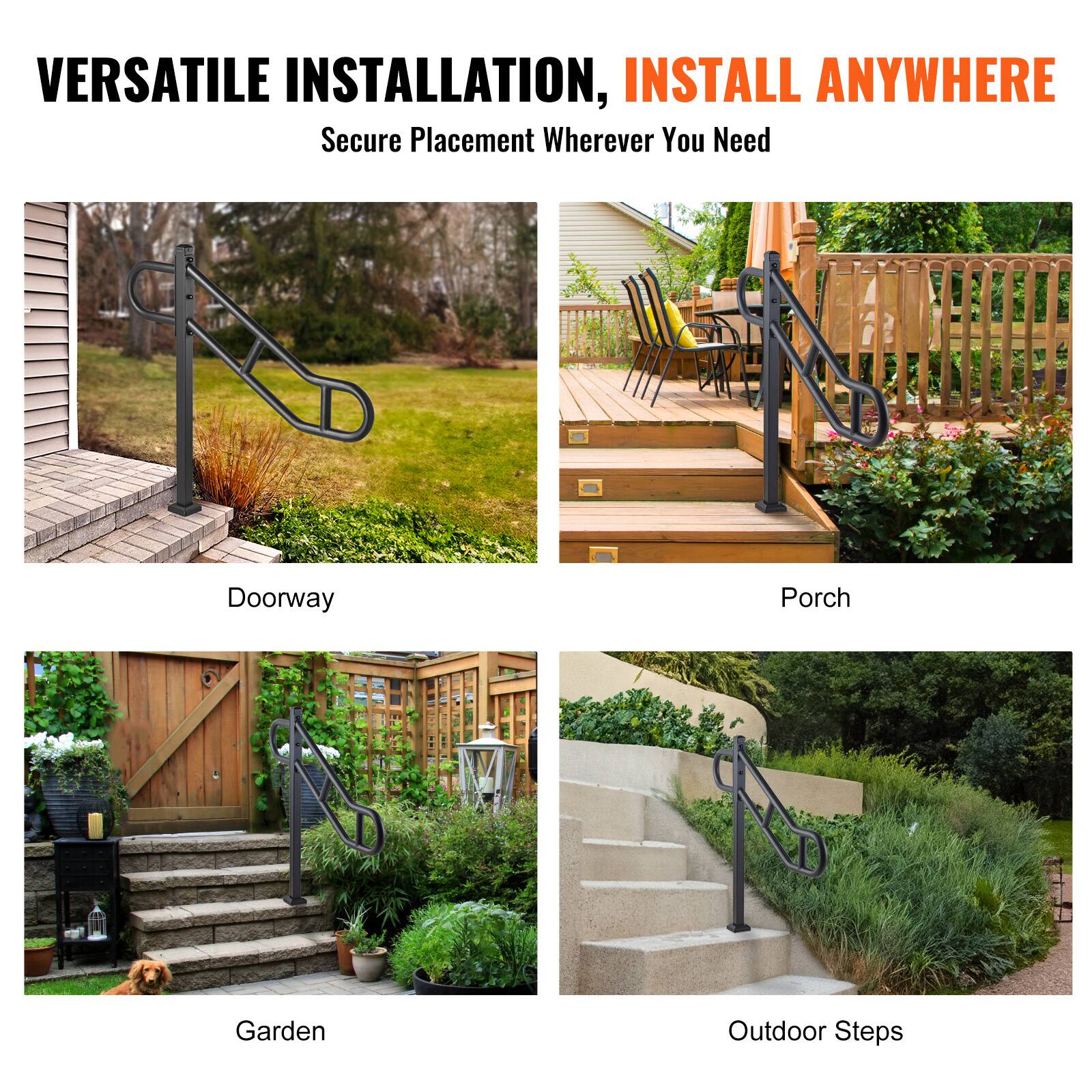 VERSATILE INSTALLATION, INSTALL ANYWHERE  
Secure Placement Wherever You Need

- Doorway
- Porch
- Garden
- Outdoor Steps