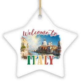 OrnamentallyYou - Watercolor Venice City Canal Art Ornament Vintage Italy Traveler Souvenir Star Version - Multi-colored