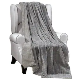 Noble House - Plazatex Montana plush Decorative Warm and Comfortable Machine Washable Throw 50" x 60" Grey - Gray