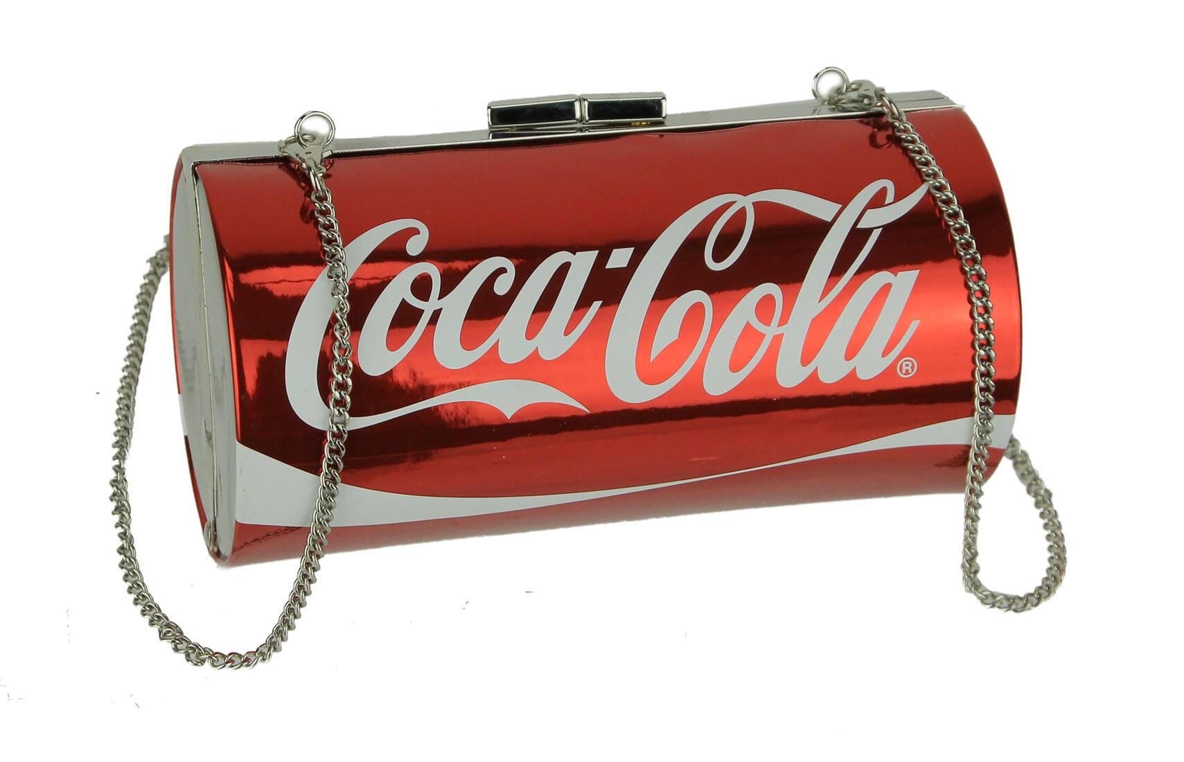 Front. Coca-cola - Red Coca-Cola Classic Can Barrel Bag with Removable Strap - Red.