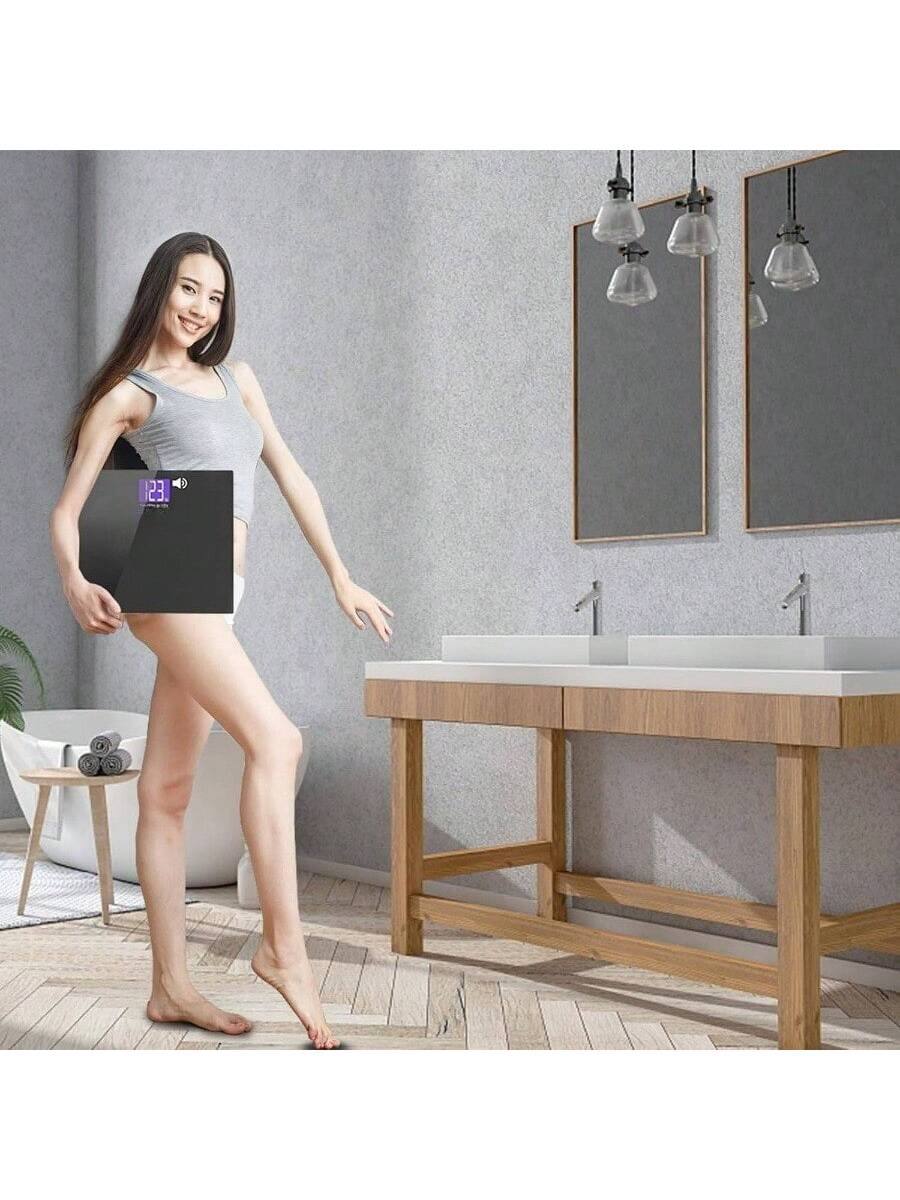 Alt View 1. Pacoar Cade - Digital scale tempered glass platform, highly accurate perfect for family use, Space-Saving, Digital Display - Black.