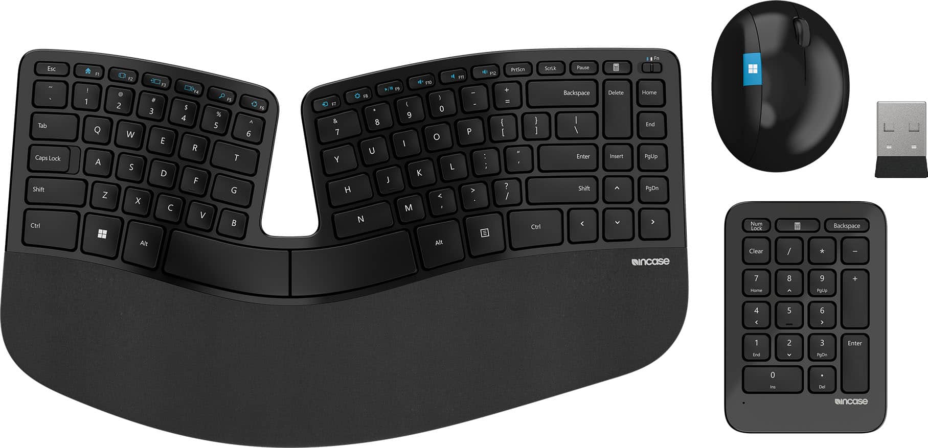 Incase - Sculpt Ergonomic Desktop EN Layout Designed by Microsoft - Black - Front_Zoom