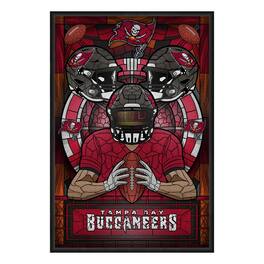 Sporticulture - Tampa Bay Buccaneers Framed Stained Glass Art Print - Red