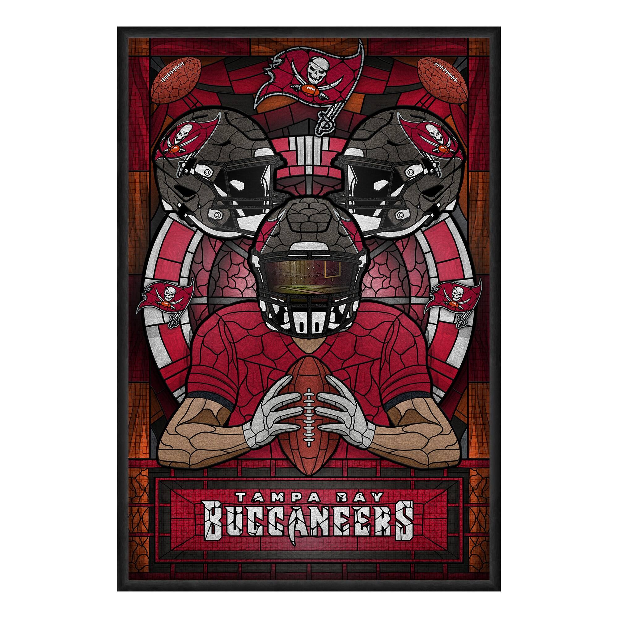 Tampa Bay Buccaneers Framed Stained Glass Art Print