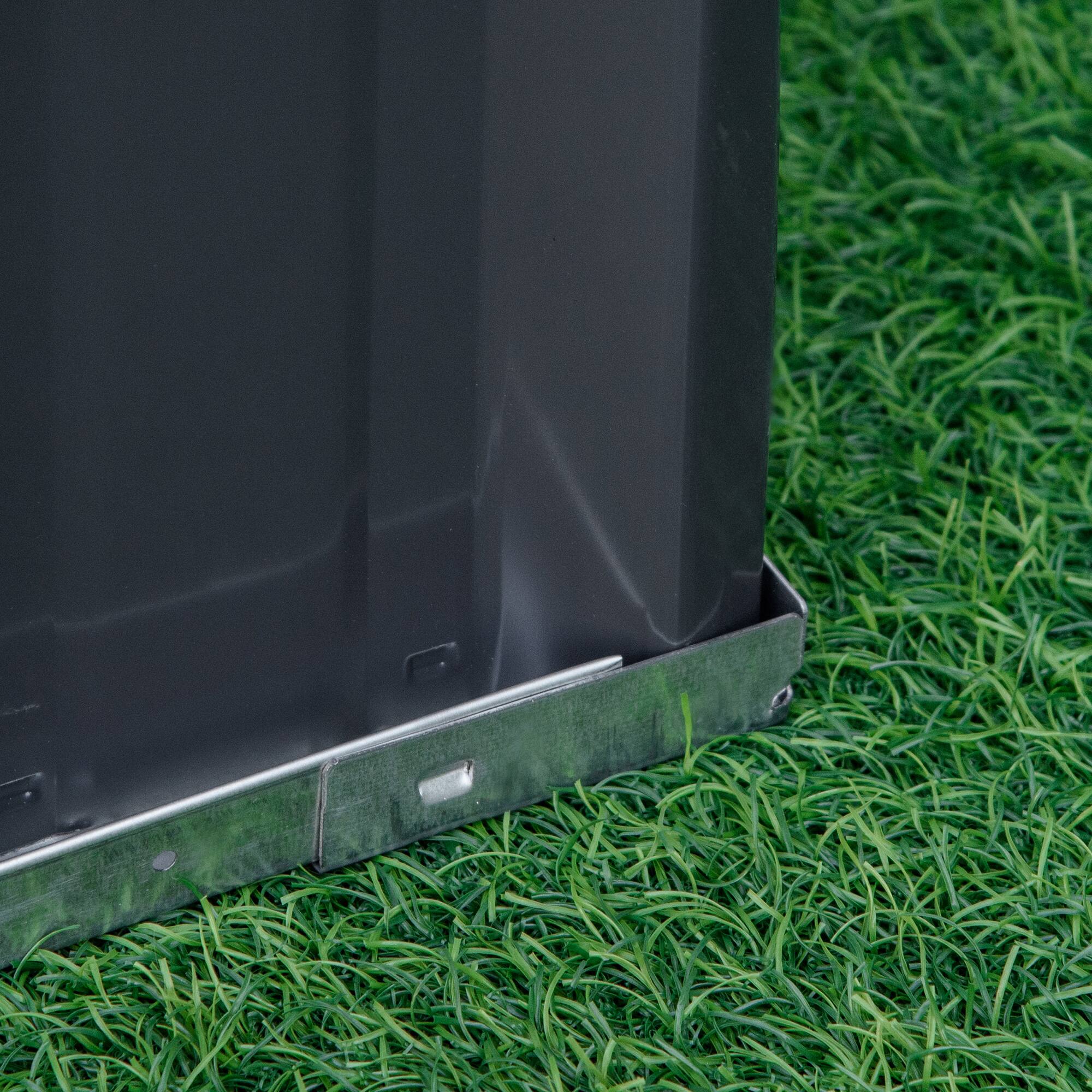 Alt View 8. Outsunny - 3 Tier Raised Garden Bed Outdoor Metal Patio Planter Box with Gloves,  4' x 4' x 2' for Backyard - Dark Grey.