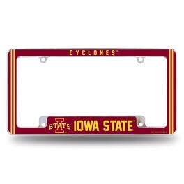 Rico Industries - Iowa State Cyclones Chrome Metal License Plate Frame with Full Frame Team Color Graphics - Multi