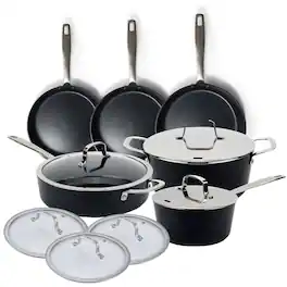 Alva - Maestro 12-Piece Ceramic Cookware Set – Nonstick, Oven-Safe, Built for Better Cooking - Black