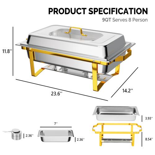 PRODUCT SPECIFICATION  
9QT Serves 8 Person  
11.8"  
23.6"  
14.2"  
7"  
3.93"  
2.36"  
2.36"  
8.54"