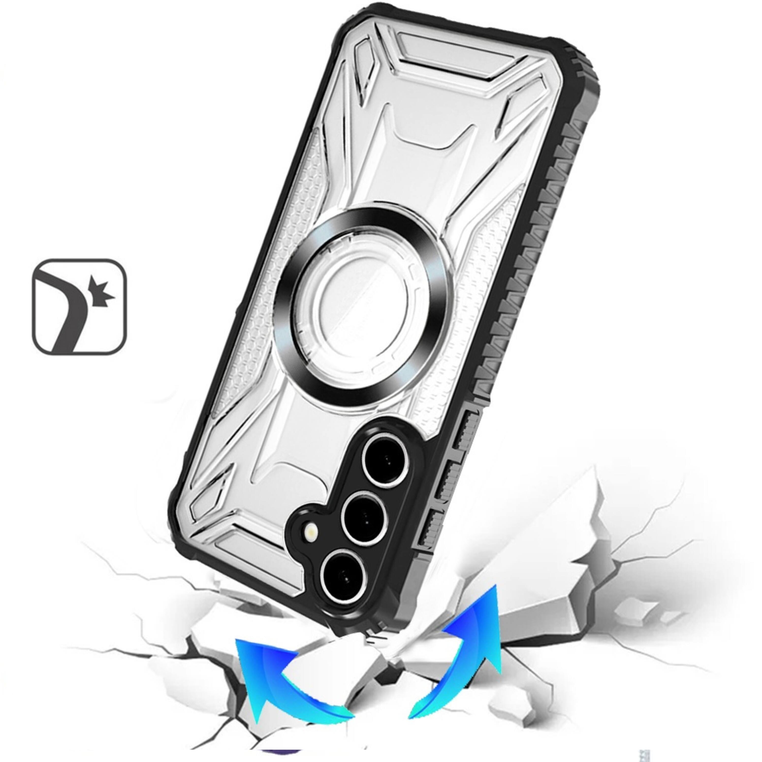 Angle. Kitcheniva - Magnetic Circle Shockproof Case With Tempered Glass For Samsung S26 Plus Blue - Blue.