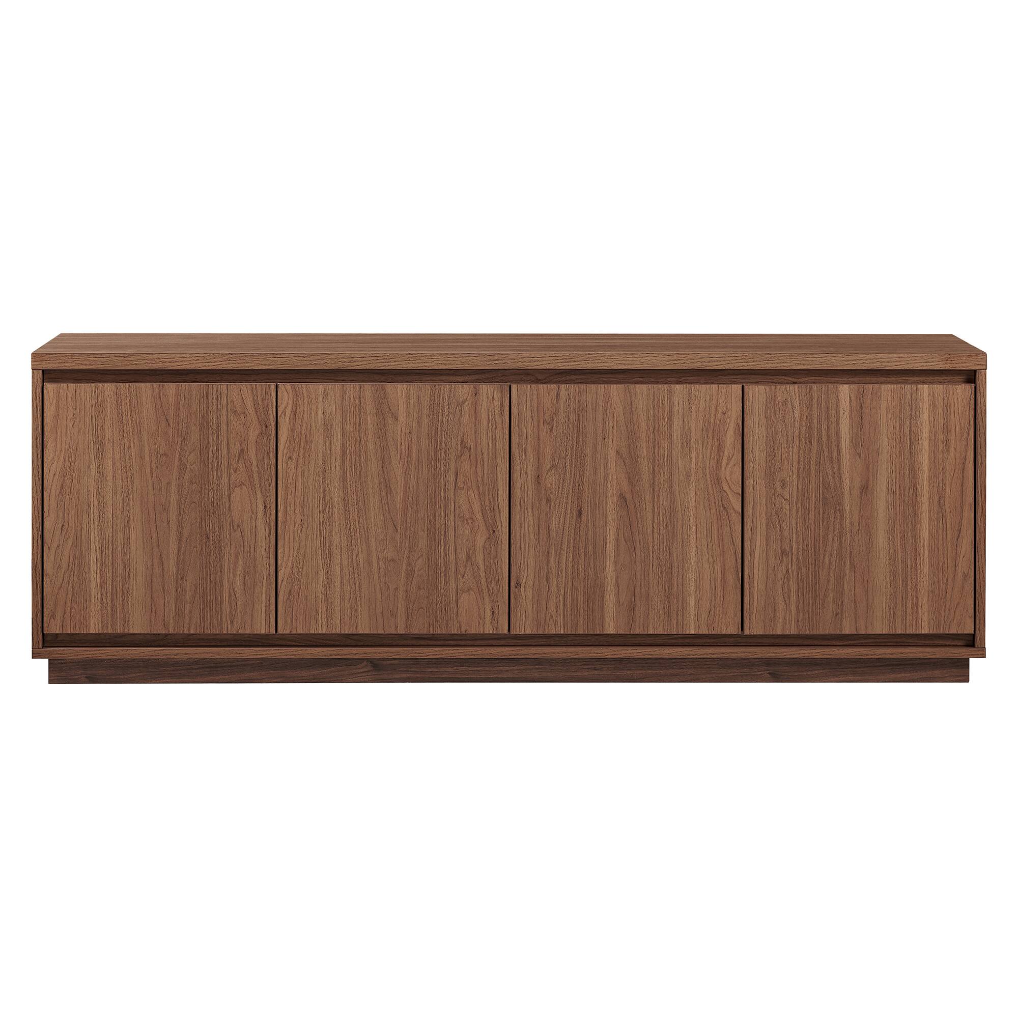 Angle. Hudson&Canal - Presque Rectangular TV Stand for TV's up to 75" in Satin Walnut - Satin Walnut.