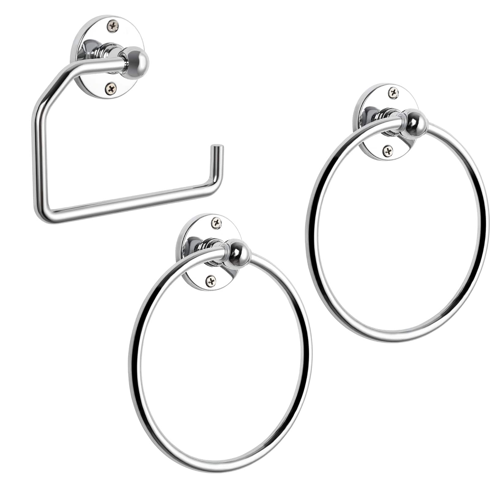 Oumilen - 2-Pack Polished Chrome Towel Ring & Toilet Paper Holder Set price history on PriceWatchPro
