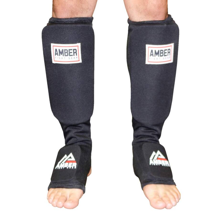 Basic Mma Protection Amber Sporting Goods Nylon Shin and Instep Protectors for Muay Thai ...