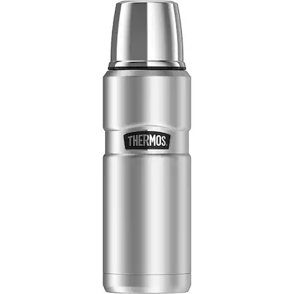Front. Thermos - Thermos 16 oz. Stainless King Vacuum Insulated Compact Bottle - Matte Silver - Silver.