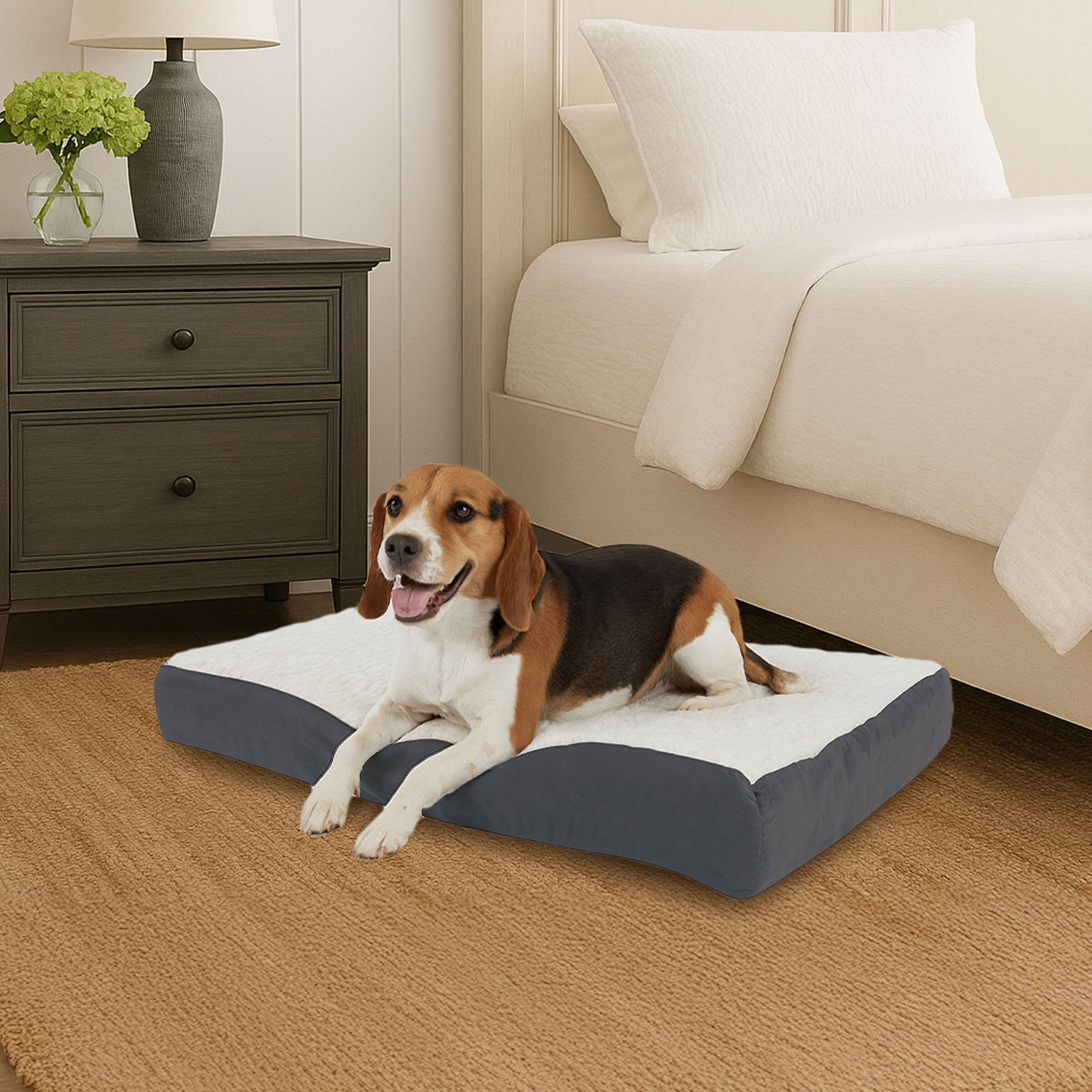 Alt View 7. PetMaker - Orthopedic Pet Bed – 2-Layer Memory Foam Dog Bed with Removable Cover Comes with Additional Mattress Replacement Cover - Gray.