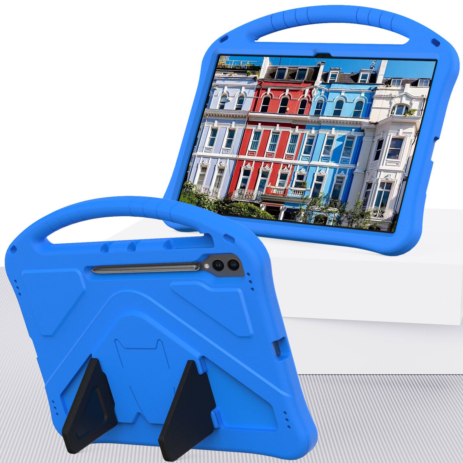 Alt View 3. Dteck - For Samsung Galaxy Tab S9 Ultra/S8 Ultra 14.6-inch Lightweight EVA Shockproof Handle Stand Kids Case Cover - Blue.